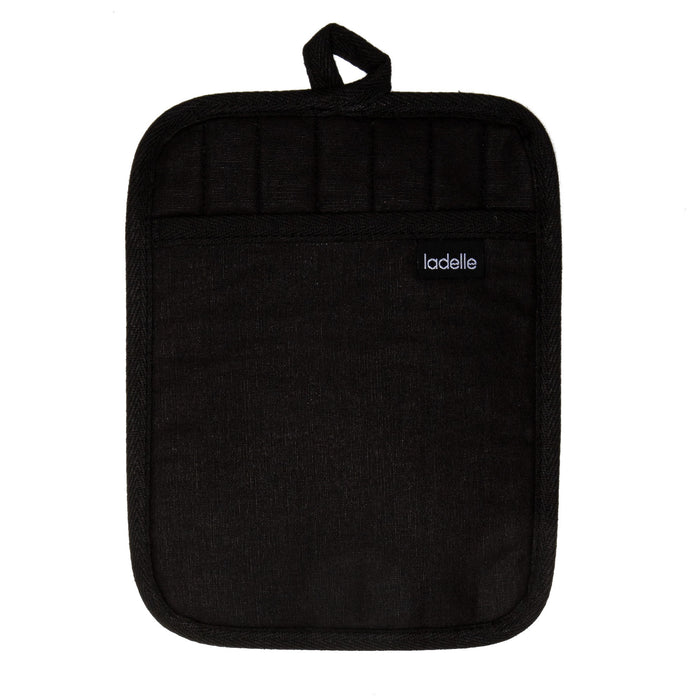 ladelle Lennox Black 2pk Pot Holder
