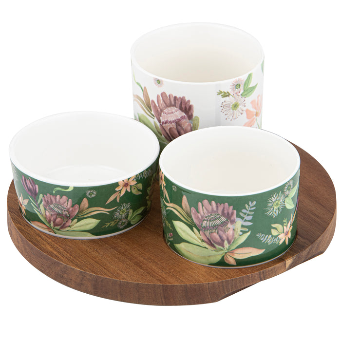 ladelle Leura 4pc Round Assorted Bowl & Tray Set