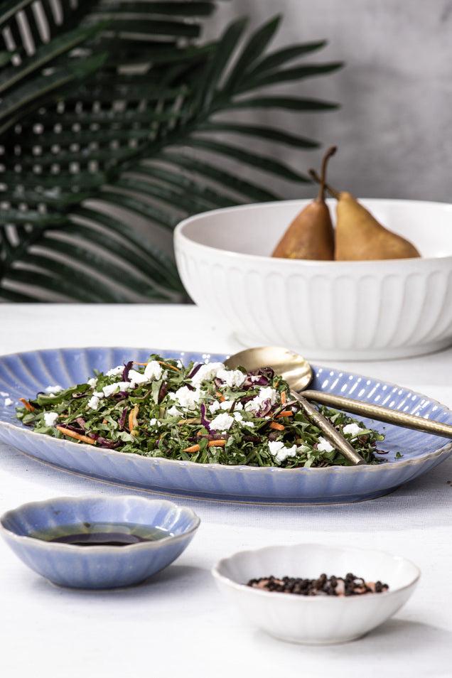 Ladelle Marguerite Powder Blue Oval Platter