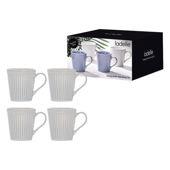ladelle Marguerite White 4pce Mug Set
