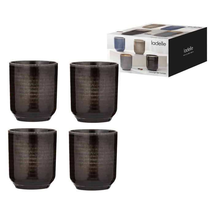 Ladelle Melange Charcoal 4pk Tumbler