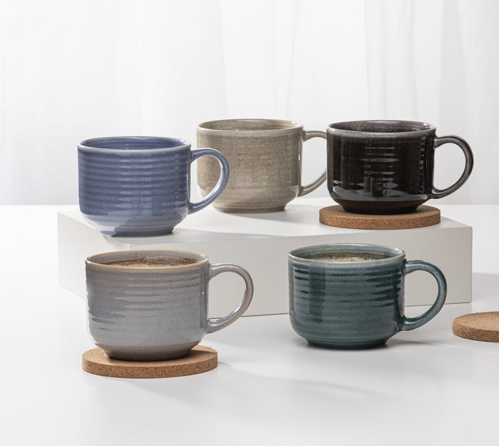 Ladelle Melange Cornflower Blue Mug & Coaster Set