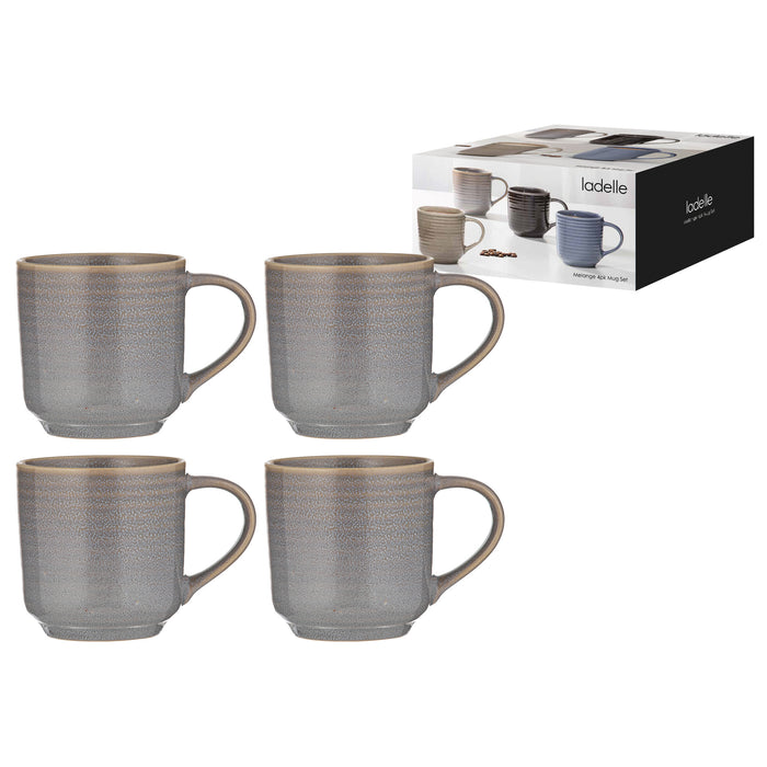 Ladelle Melange Lt Grey 4pk Mug