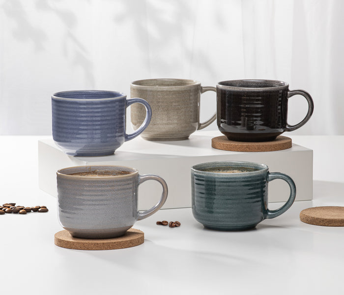 Ladelle Melange Lt Grey Mug & Coaster Set