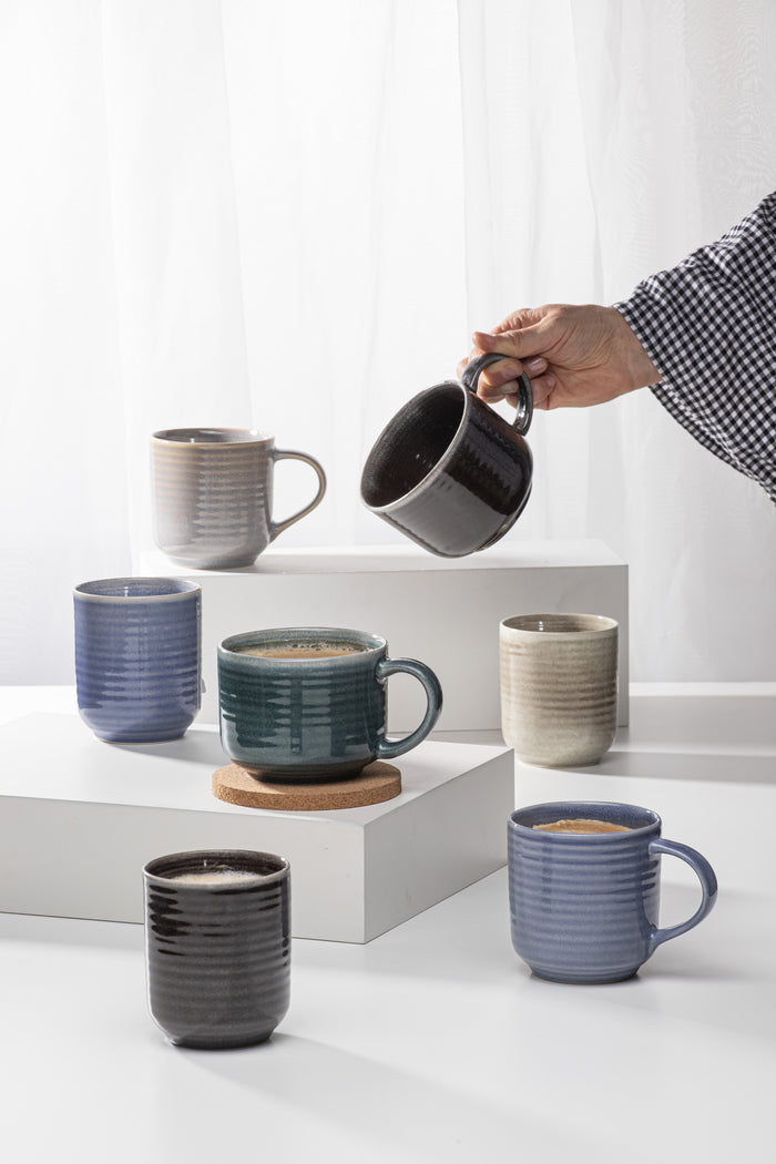 Ladelle Melange Lt Grey Mug & Coaster Set