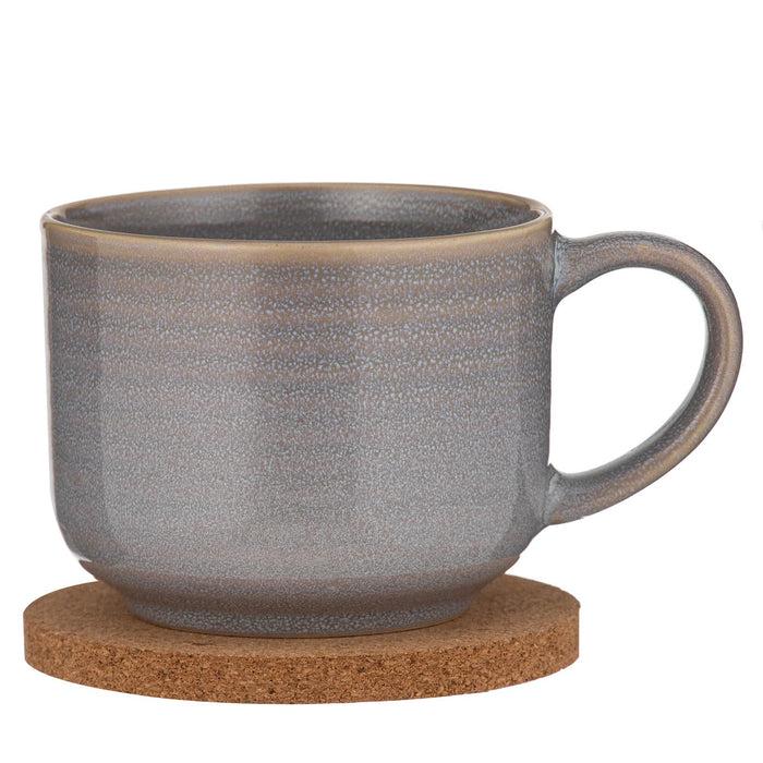 ladelle Melange Lt Grey Mug & Coaster Set
