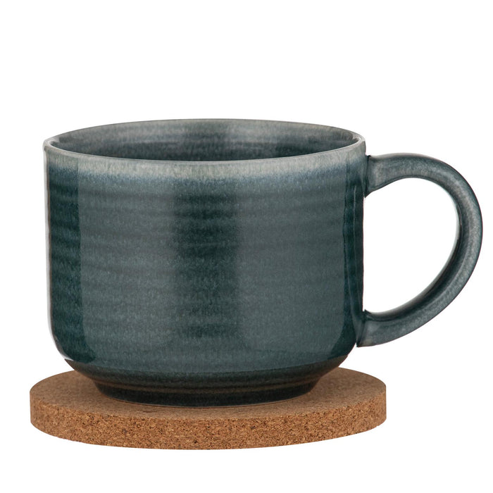 ladelle Melange Teal Mug & Coaster Set