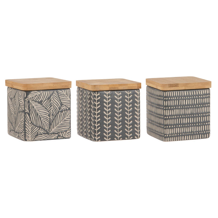 ladelle Orion Charcoal Assorted Canister - Set of 3