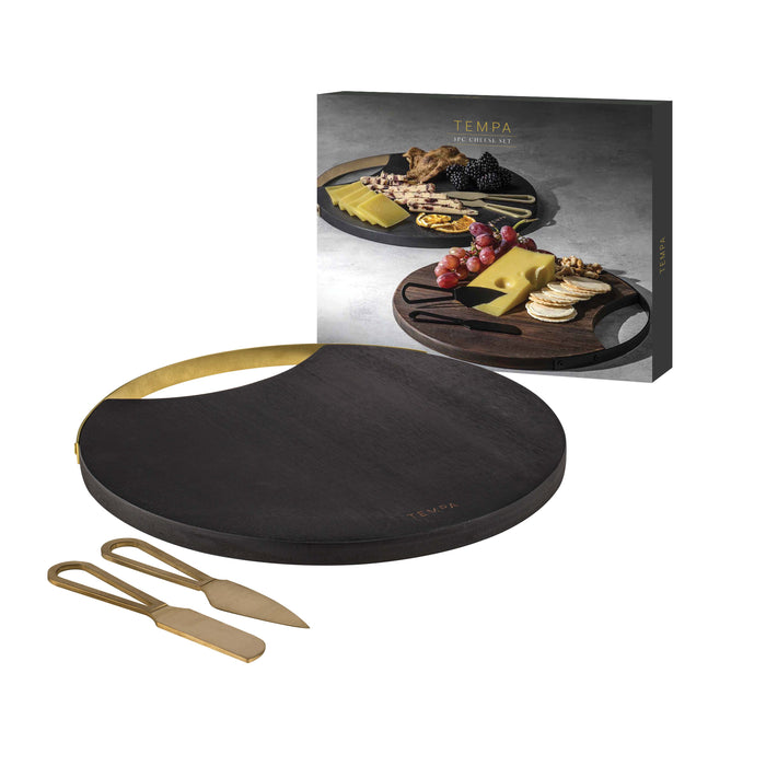 ladelle Orson Black 3pc Cheese Set