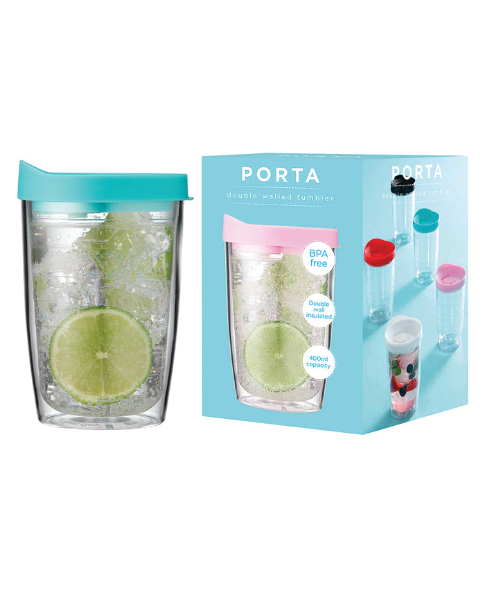 Ladelle Portables Clear Aqua Travel Mug Tumbler