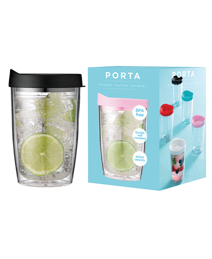 Ladelle Portables Clear Black Travel Mug Tumbler
