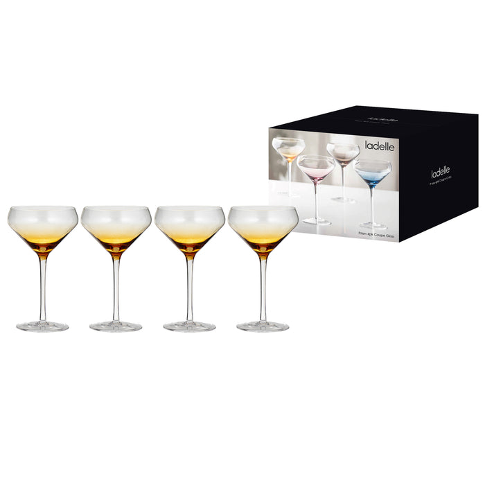 Ladelle Prism Amber 4pk Coupe Glass