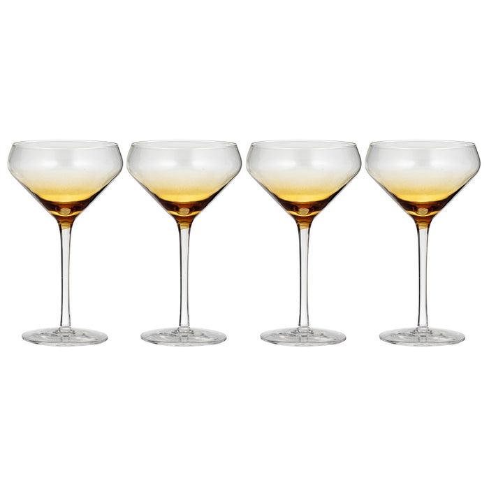 ladelle Prism Amber 4pk Coupe Glass
