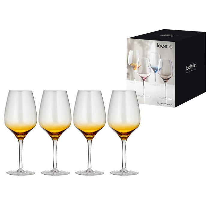 Ladelle Prism Amber 4pk Wine Glass