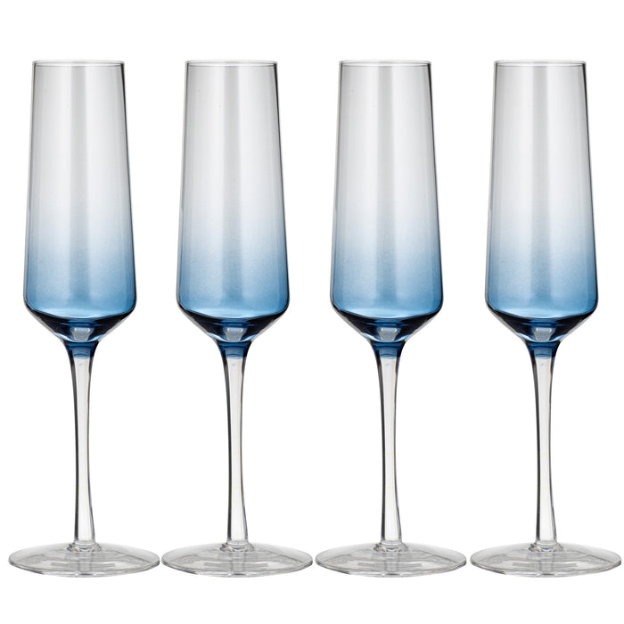 ladelle Prism Blue 4pk Champagne Glass