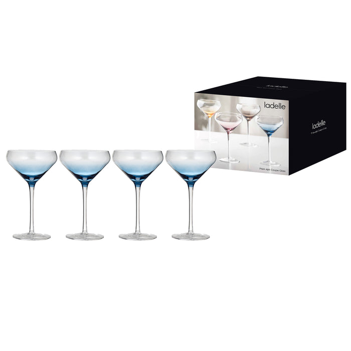 Ladelle Prism Blue 4pk Coupe Glass