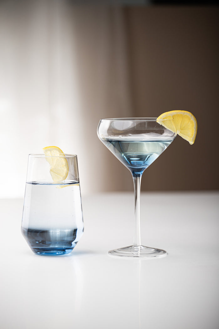 Ladelle Prism Blue 4pk Coupe Glass