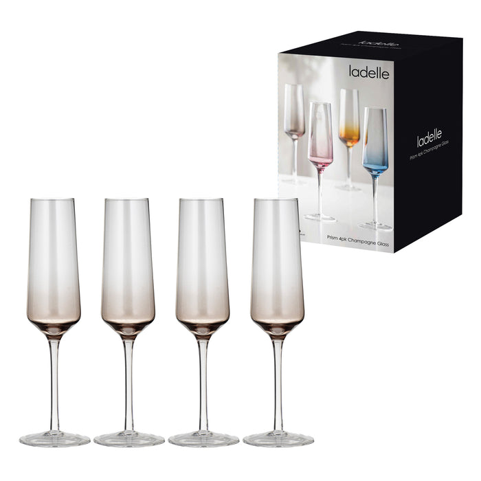 Ladelle Prism Noir 4pk Champagne Glass