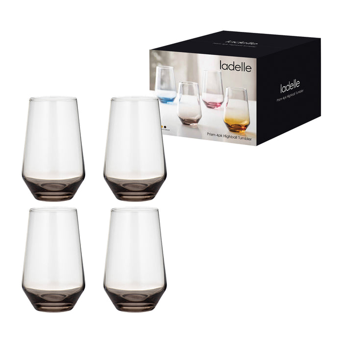 Ladelle Prism Noir 4pk Highball Tumbler