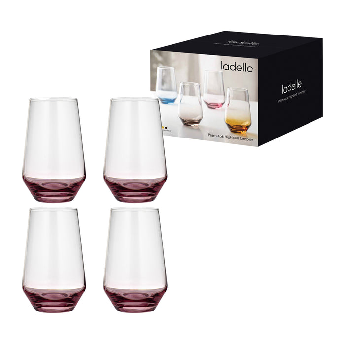 Ladelle Prism Plum 4pk Highball Tumbler