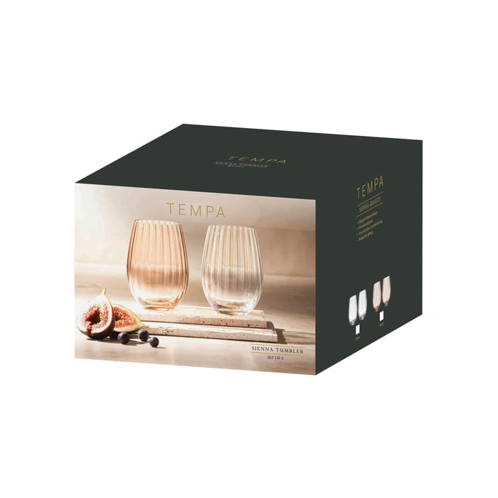 Ladelle Sienna Clear 4pk Tumbler