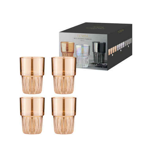 ladelle Skye Gold 4pk Highball Tumbler