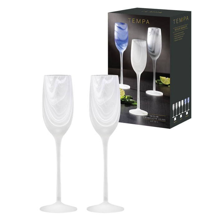 Ladelle Skylar Frost 2pk Champagne Glass