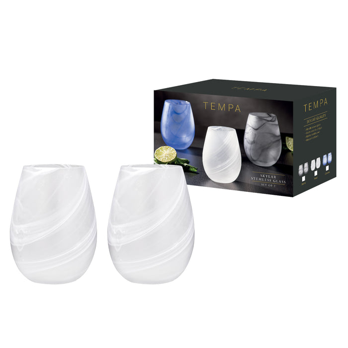 Ladelle Skylar Frost 2pk Stemless Glass