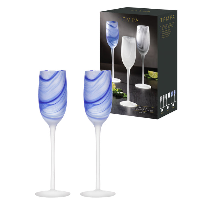 Ladelle Skylar Ocean 2pk Champagne Glass