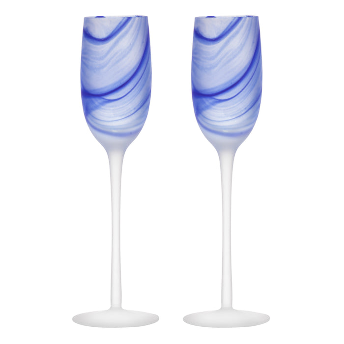 ladelle Skylar Ocean 2pk Champagne Glass