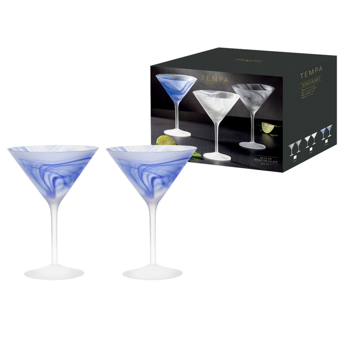 Ladelle Skylar Ocean 2pk Martini Glass