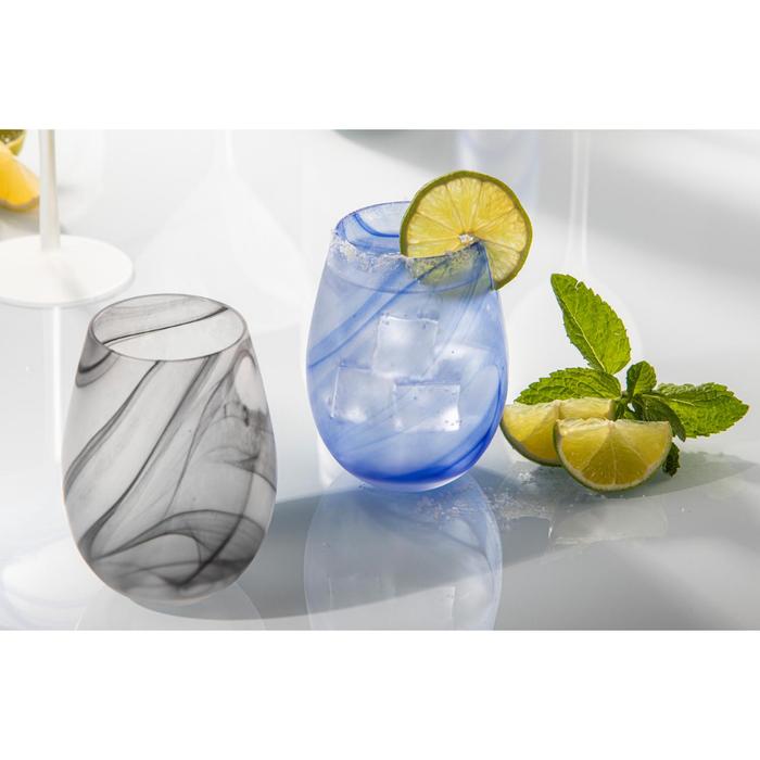 Ladelle Skylar Ocean 2pk Stemless Glass