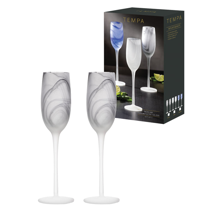Ladelle Skylar Storm 2pk Champagne Glass