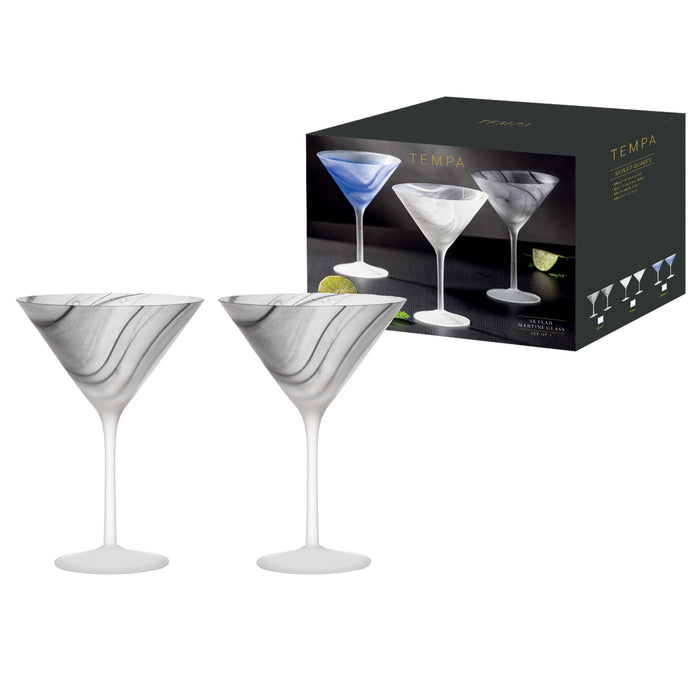 Ladelle Skylar Storm 2pk Martini Glass