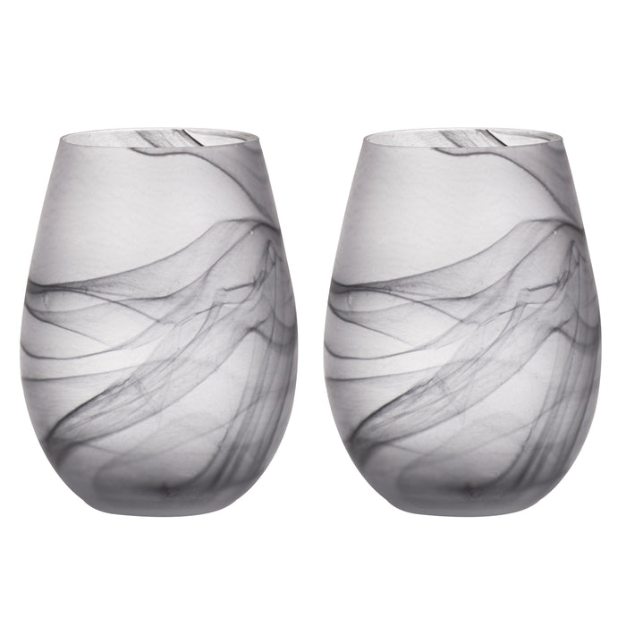 ladelle Skylar Storm 2pk Stemless Glass