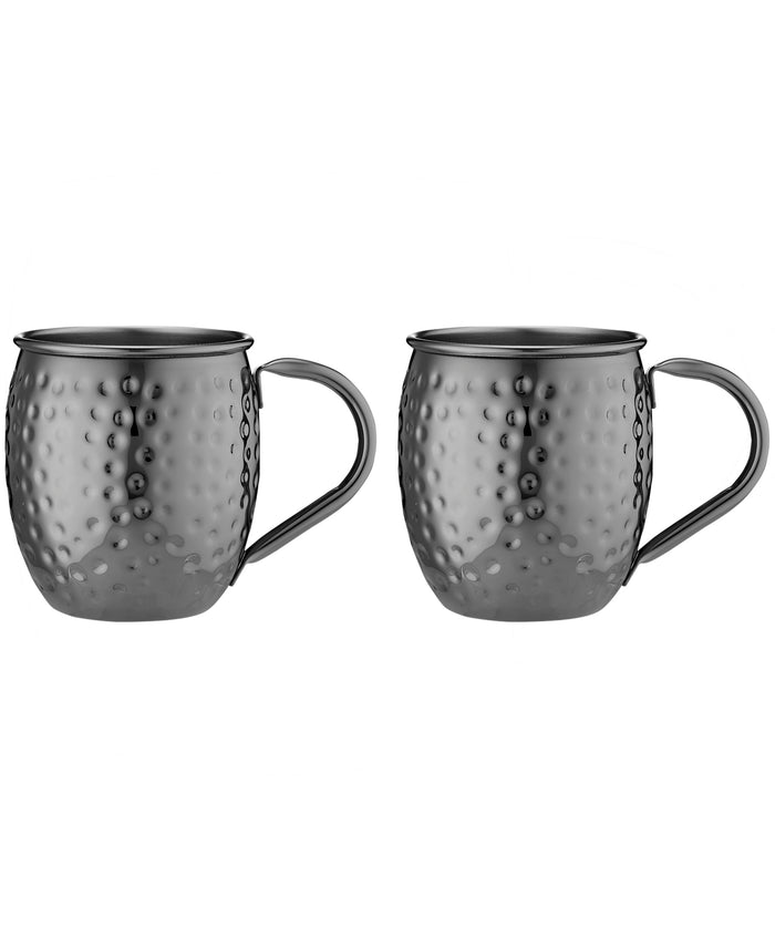 ladelle Spencer Hammered Black Handled 2pk Mug