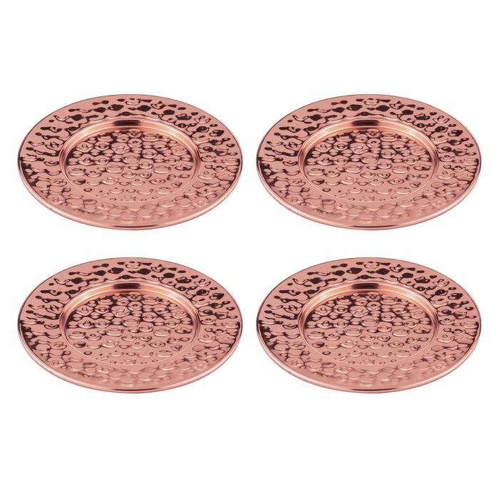 Ladelle Spencer Hammered Copper 4pk Coaster Set