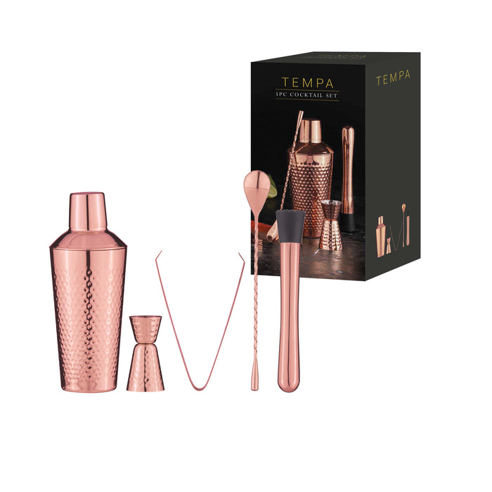 Ladelle Spencer Hammered Copper 5pc Cocktail Set