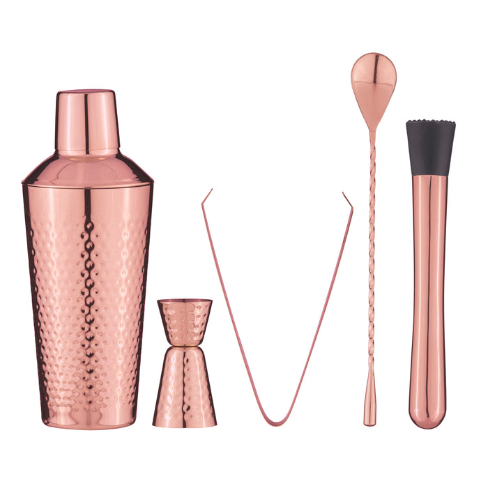 ladelle Spencer Hammered Copper 5pc Cocktail Set