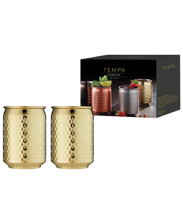 Ladelle Spencer Hammered Gold 2pk Tumbler