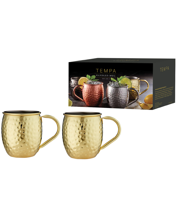 ladelle Spencer Hammered Gold Handled 2pk Mug