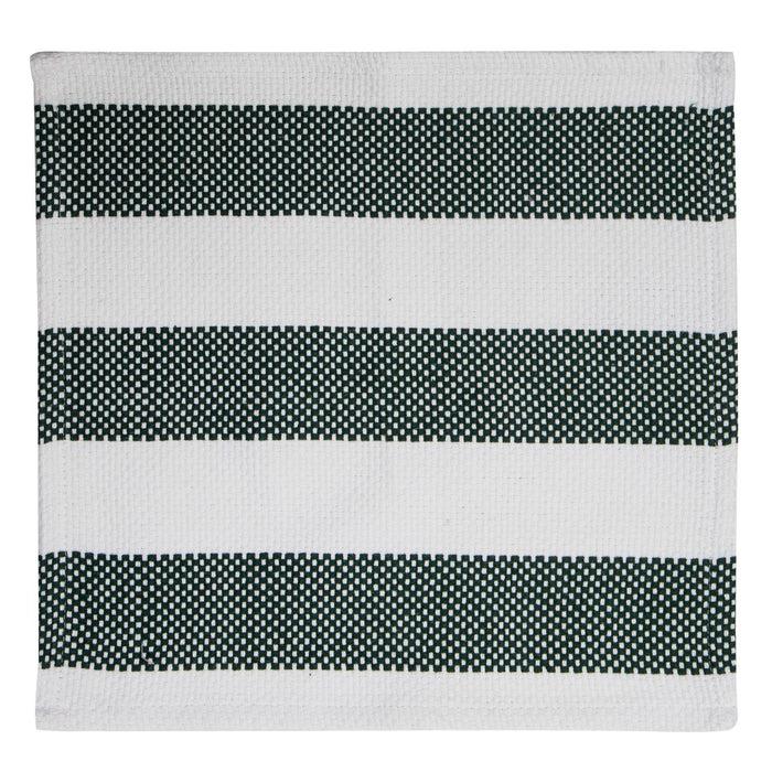 Ladelle Stripe Green 4pc Kitchen Towel & Dishcloth