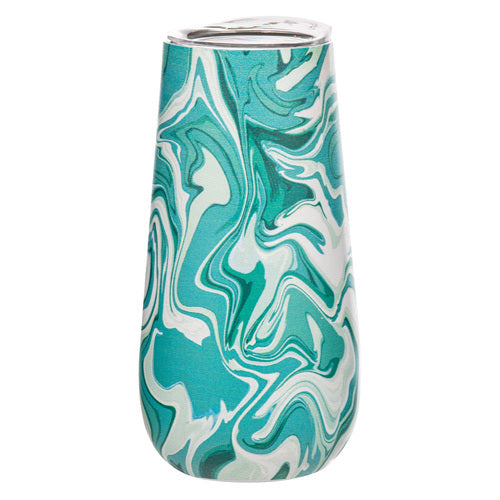 ladelle Summer Swirl Aqua SS Champagne Tumbler
