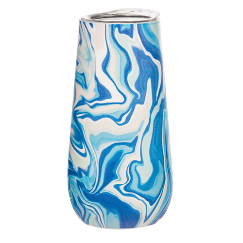 ladelle Summer Swirl Blue SS Champagne Tumbler