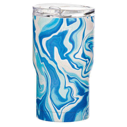 ladelle Summer Swirl Blue SS Travel Mug