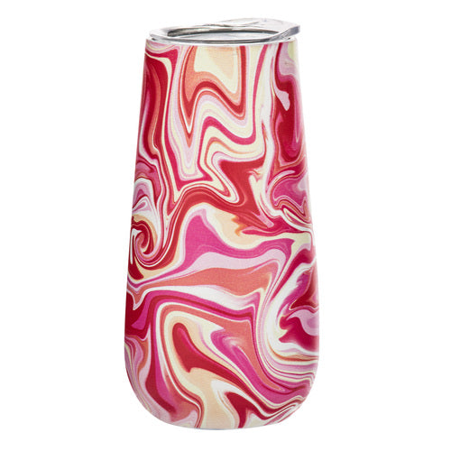 ladelle Summer Swirl Pink SS Champagne Tumbler