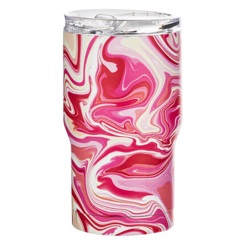 ladelle Summer Swirl Pink SS Travel Mug