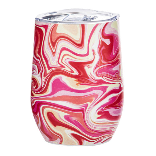 ladelle Summer Swirl Pink SS Wine Tumbler