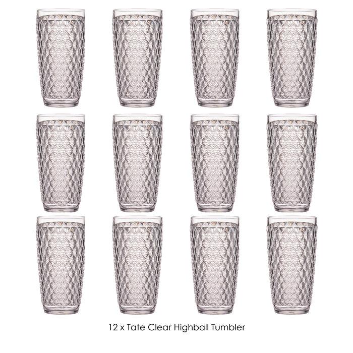 ladelle Tate Clear Highball Tumbler - Set of 12