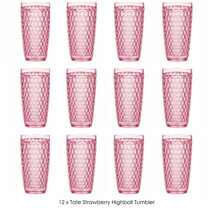 ladelle Tate Strawberry Highball Tumbler - Set of 12
